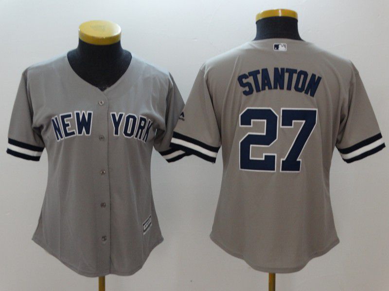 Women New York Yankees #27 Stanton Grey MLB Jerseys->new york yankees->MLB Jersey